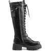 DREAM PAIRS Women’s Combat Riding Platform Knee High Boots, Lace Up Fall Lug Sole Gothic Motorcycle Boots with Inside Zipper(Black)