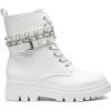 DREAM PAIRS Women’s Fashion Platform Combat Boots Lace Up Lug Sole Goth Ankle Booties Shoes(White)