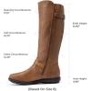 DREAM PAIRS Women’s Faux Fur-Lined Knee High Winter Boots Fall Tall Boots(Trace-wide-calf-camel)