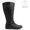 DREAM PAIRS Women’s Faux Fur-Lined Knee High Winter Boots Fall Tall Boots(Wide/Calf/Black)