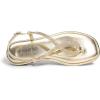 DREAM PAIRS Women’s Flat Sandals Dressy Rhinestone Thong Ankle Strap Summer Gladiator Sandals(Gold)
