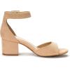 DREAM PAIRS Women’s Heeled Sandals, Chunky Heels, Open Toe Heels, Dressy Pumps Sandals(Nude Suede)