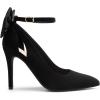 DREAM PAIRS Women’s High Heels Stiletto Strappy Pointed Toe Bow Dress Shoes Sexy Party Wedding Pumps(Black-suede)