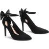 DREAM PAIRS Women’s High Heels Stiletto Strappy Pointed Toe Bow Dress Shoes Sexy Party Wedding Pumps(Black-suede)