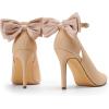 DREAM PAIRS Women’s High Heels Stiletto Strappy Pointed Toe Bow Dress Shoes Sexy Party Wedding Pumps(Nude-nubuck)