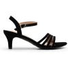 DREAM PAIRS Women’s Kitten Heels Open Round Toe Comfortable Strappy Heels for Dressy Wedding Party Evening Sandals(Black-nubuck)