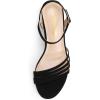 DREAM PAIRS Women’s Kitten Heels Open Round Toe Comfortable Strappy Heels for Dressy Wedding Party Evening Sandals(Black-nubuck)