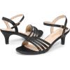 DREAM PAIRS Women’s Kitten Heels Open Round Toe Comfortable Strappy Heels for Dressy Wedding Party Evening Sandals(Black-satin)