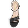 DREAM PAIRS Women’s Kitten Heels Open Round Toe Comfortable Strappy Heels for Dressy Wedding Party Evening Sandals(Black-satin)