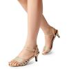 DREAM PAIRS Women’s Kitten Heels Open Round Toe Comfortable Strappy Heels for Dressy Wedding Party Evening Sandals(Gold-glitter)