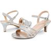 DREAM PAIRS Women’s Kitten Heels Open Round Toe Comfortable Strappy Heels for Dressy Wedding Party Evening Sandals(Silver-glitter)