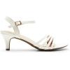 DREAM PAIRS Women’s Kitten Heels Open Round Toe Comfortable Strappy Heels for Dressy Wedding Party Evening Sandals(White-pu)