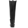 DREAM PAIRS Women’s Knee High Boots, Buckle Riding Boots(Black-u)