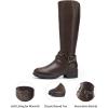 DREAM PAIRS Women’s Knee High Boots, Buckle Riding Boots(Brown)