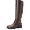 DREAM PAIRS Women’s Knee High Boots, Buckle Riding Boots(Brown-1)