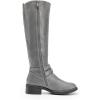 DREAM PAIRS Women’s Knee High Boots, Buckle Riding Boots(Grey)