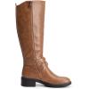 DREAM PAIRS Women’s Knee High Boots, Buckle Riding Boots(Light Brown)