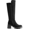 DREAM PAIRS Women’s Knee High Boots, Comfortable Platform Round Toe Stretch Boots for Women(Black-suede)