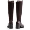 DREAM PAIRS Women’s Knee High Boots, Comfortable Platform Round Toe Stretch Boots for Women(Brown-pu)
