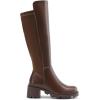 DREAM PAIRS Women’s Knee High Boots, Comfortable Platform Round Toe Stretch Boots for Women(Light Brown)