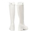 DREAM PAIRS Women’s Knee High Boots, Comfortable Platform Round Toe Stretch Boots for Women(White)