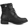 DREAM PAIRS Women’s Lace Up Combat boots Ankle Booties(Black)
