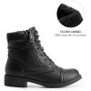 DREAM PAIRS Women’s Lace Up Combat boots Ankle Booties(Black)