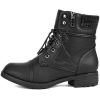 DREAM PAIRS Women’s Lace Up Combat boots Ankle Booties(Black)