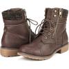 DREAM PAIRS Women’s Lace Up Combat boots Ankle Booties(Brown)