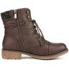 DREAM PAIRS Women’s Lace Up Combat boots Ankle Booties(Brown)