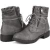 DREAM PAIRS Women’s Lace Up Combat boots Ankle Booties(Grey)