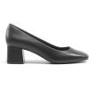DREAM PAIRS Women’s Low Chunky Heels Square Toe Pumps Comfortable Slip On Dress Shoes Wedding Party Office Shoes(Black)