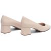 DREAM PAIRS Women’s Low Chunky Heels Square Toe Pumps Comfortable Slip On Dress Shoes Wedding Party Office Shoes(Nude)