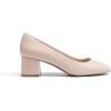 DREAM PAIRS Women’s Low Chunky Heels Square Toe Pumps Comfortable Slip On Dress Shoes Wedding Party Office Shoes(Nude)