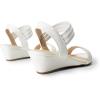 DREAM PAIRS Women’s Low Heel Wedge Sandals, Comfortable Slip-On Elastic Ankle Strap Summer Business Casual Dress Shoes(White-pu)