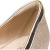 DREAM PAIRS Women’s Low Wedge Dressy Flats, Comfortable Square Toe Rhinestone Wedding Shoes(Gold-glitter)