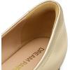 DREAM PAIRS Women’s Low Wedge Dressy Flats, Comfortable Square Toe Rhinestone Wedding Shoes(Gold-metallic)