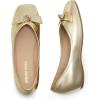 DREAM PAIRS Women’s Low Wedge Dressy Flats, Comfortable Square Toe Rhinestone Wedding Shoes(Gold-metallic)