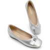 DREAM PAIRS Women’s Low Wedge Dressy Flats, Comfortable Square Toe Rhinestone Wedding Shoes(Silver-metallic)