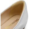 DREAM PAIRS Women’s Low Wedge Dressy Flats, Comfortable Square Toe Rhinestone Wedding Shoes(Silver-metallic)