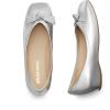 DREAM PAIRS Women’s Low Wedge Dressy Flats, Comfortable Square Toe Rhinestone Wedding Shoes(Silver-metallic)