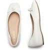 DREAM PAIRS Women’s Low Wedge Dressy Flats, Comfortable Square Toe Rhinestone Wedding Shoes(White)