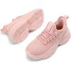 DREAM PAIRS Women’s Platform Chunky Fashion Sneakers Slip on Walking Stylish Lightweight Classic Casual Sneaker(Pink)