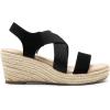 DREAM PAIRS Womens Platform Espadrilles Wedge Sandals, Slip on Elastic Ankle Strap Sandals for Women Casual Dressy Summer(Black-nubuck)