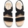 DREAM PAIRS Womens Platform Espadrilles Wedge Sandals, Slip on Elastic Ankle Strap Sandals for Women Casual Dressy Summer(Black-nubuck)