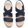 DREAM PAIRS Womens Platform Espadrilles Wedge Sandals, Slip on Elastic Ankle Strap Sandals for Women Casual Dressy Summer(Navy-nubuck)