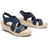 DREAM PAIRS Womens Platform Espadrilles Wedge Sandals, Slip on Elastic Ankle Strap Sandals for Women Casual Dressy Summer(Navy-nubuck)