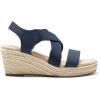 DREAM PAIRS Womens Platform Espadrilles Wedge Sandals, Slip on Elastic Ankle Strap Sandals for Women Casual Dressy Summer(Navy-nubuck)