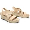DREAM PAIRS Womens Platform Espadrilles Wedge Sandals, Slip on Elastic Ankle Strap Sandals for Women Casual Dressy Summer(Nude-nubuck)