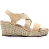 DREAM PAIRS Womens Platform Espadrilles Wedge Sandals, Slip on Elastic Ankle Strap Sandals for Women Casual Dressy Summer(Nude-nubuck)